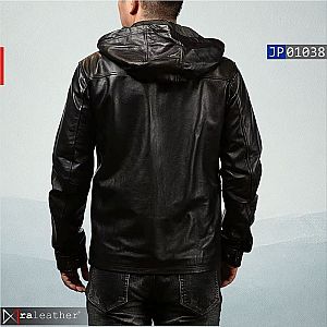 Gaya Urban, Siap Segala Cuaca: Jaket Kulit Hoodie JP01038