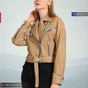 Jaket Kulit Biker Wanita JW01016 • Premium Harga Pabrik - raleather®