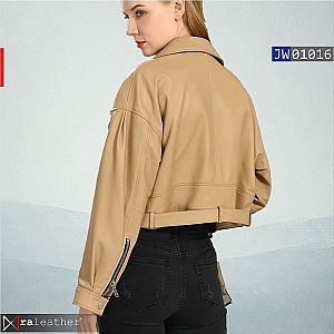 Jaket Kulit Biker Wanita JW01016 • Premium Harga Pabrik - raleather®