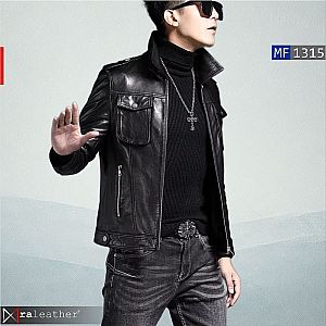 Jaket Kulit Pria MF1315 – Elegan, Maskulin, dan Klasik