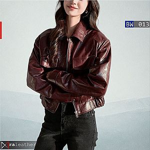 Jaket Kulit Wanita Vintage BW013 • Harga Pabrik - raleather® 