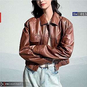 Jaket Kulit Wanita Vintage BW013 • Harga Pabrik - raleather® 