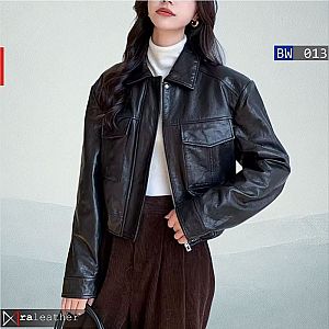 Jaket Kulit Wanita Vintage BW013 • Harga Pabrik - raleather® 