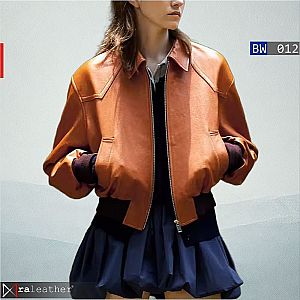 Vintage Jaket Kulit Bomber Wanita Oversize BW012 - raleather® Garut