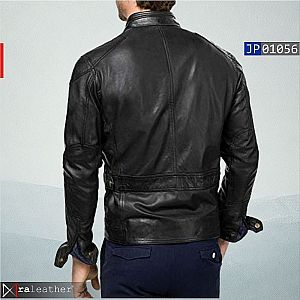 Jaket Kulit Biker Pria JP01056 • Harga Pabrik - RA Leather® Garut
