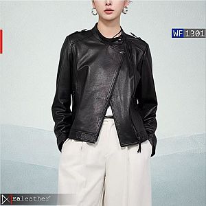 Jaket Kulit Biker Wanita WF1301 • Harga Pabrik - RA Leather® Garut