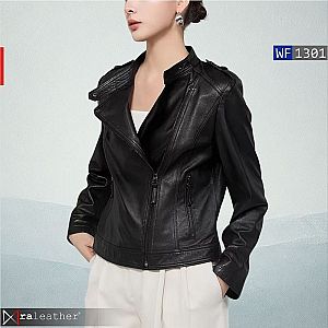 Jaket Kulit Biker Wanita WF1301 • Harga Pabrik - RA Leather® Garut