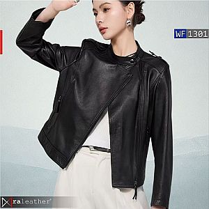 Jaket Kulit Biker Wanita WF1301 • Harga Pabrik - RA Leather® Garut