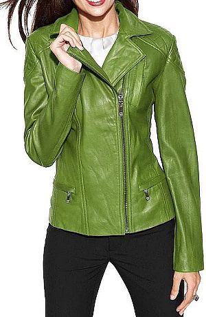 Jaket Kulit Wanita Custom Warna Hijau Avocado