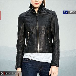 Jaket Kulit Wanita FW033 • Harga Pabrik - RA Leather® Garut