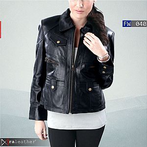 Jaket Kulit Wanita FW040 • Harga Pabrik - RA Leather® Garut