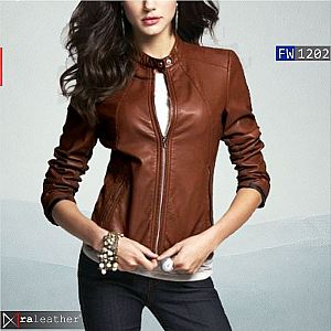 Jaket Kulit Wanita FW1202 • Harga Pabrik - RA Leather® Garut